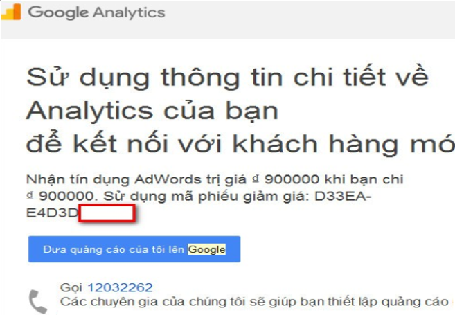 mã khuyến mãi google