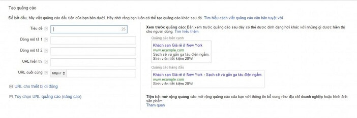 chiến dịch quảng cáo google adwords