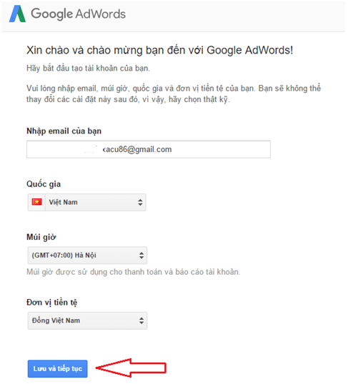 mở tài khoản google adwords