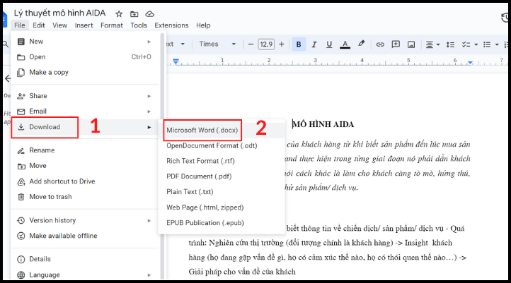 Nhấn Download rồi chọn Microsoft Word để hoàn thành