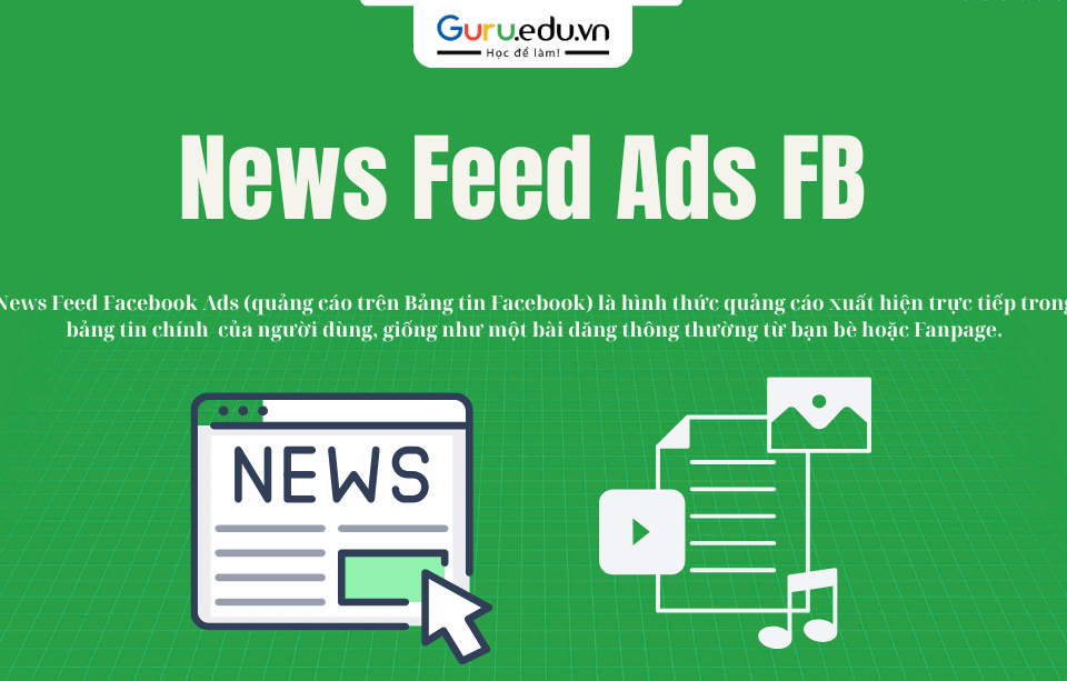 Newsfeed Facebook Ads (quảng cáo trên Bảng tin Facebook) là hình thức quảng cáo xuất hiện trực tiếp trong bảng tin chính (News Feed) của người dùng, giống như một bài đăng thông thường từ bạn bè hoặc fanpage. Đây là dạng quảng cáo hiệu quả nhất của Facebook nhờ tính tự nhiên, dễ tiếp cận và tỷ lệ tương tác cao.