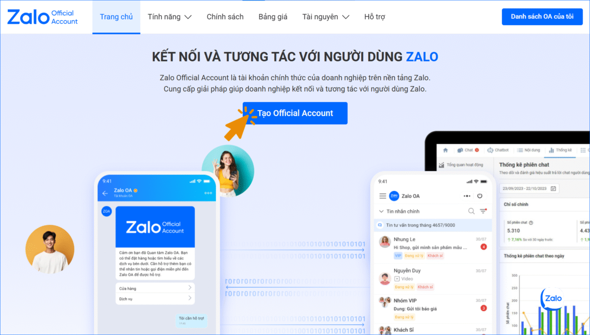 Bước 1: Truy cập trang tạo tài khoản Zalo OA